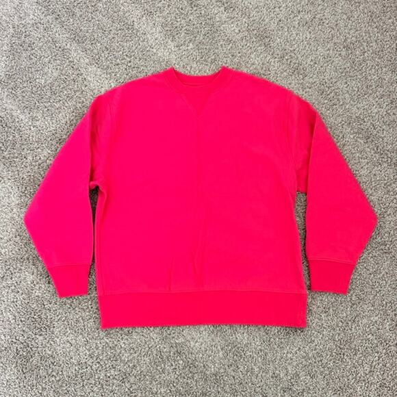 GAP Other - GAP Crew Neck Fleece Sweatshirt V-Notch Neck Detail Muted Watermelon Red Large